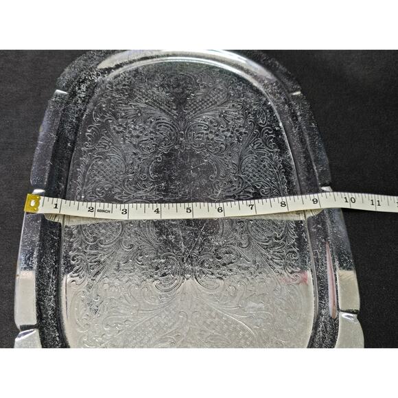 Vintage Krome Kraft Farber Bros New York 16" Silver Plated Serving Tray Platter - Picture 9 of 10